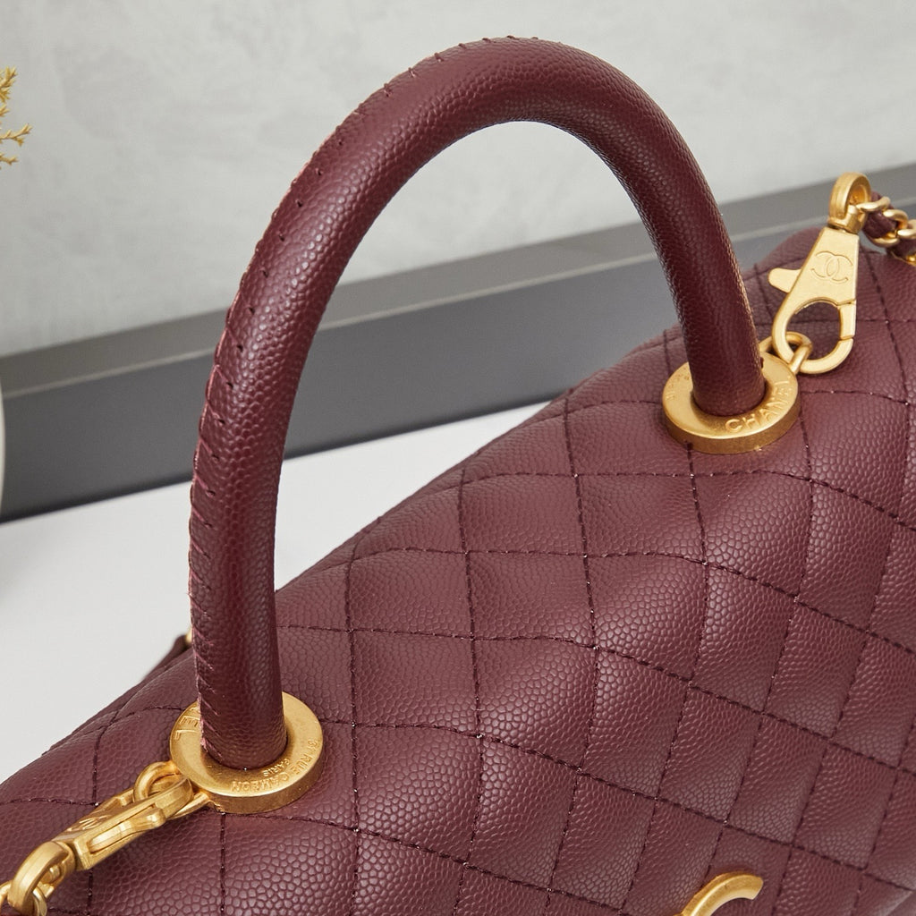 Chanel Coco Handle Bag – Authentic Quilted Leather Luxury Top Handle Handbag