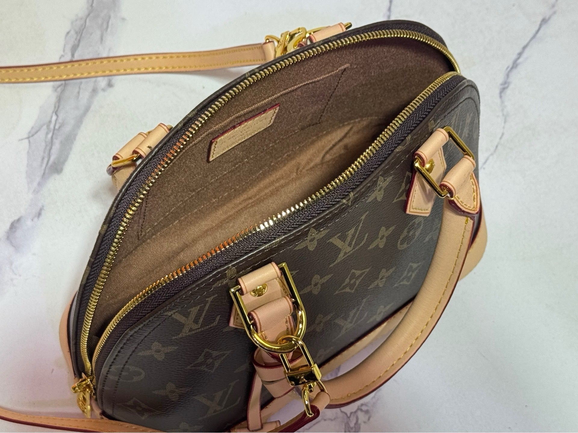 Louis Vuitton Alma BB Monogram Canvas Handbag – Luxury Crossbody Bag