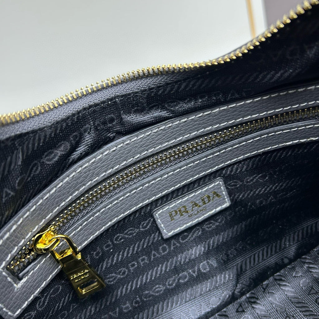 Prada Arqué Shoulder Bag – Authentic Brushed Leather Luxury Designer Handbag