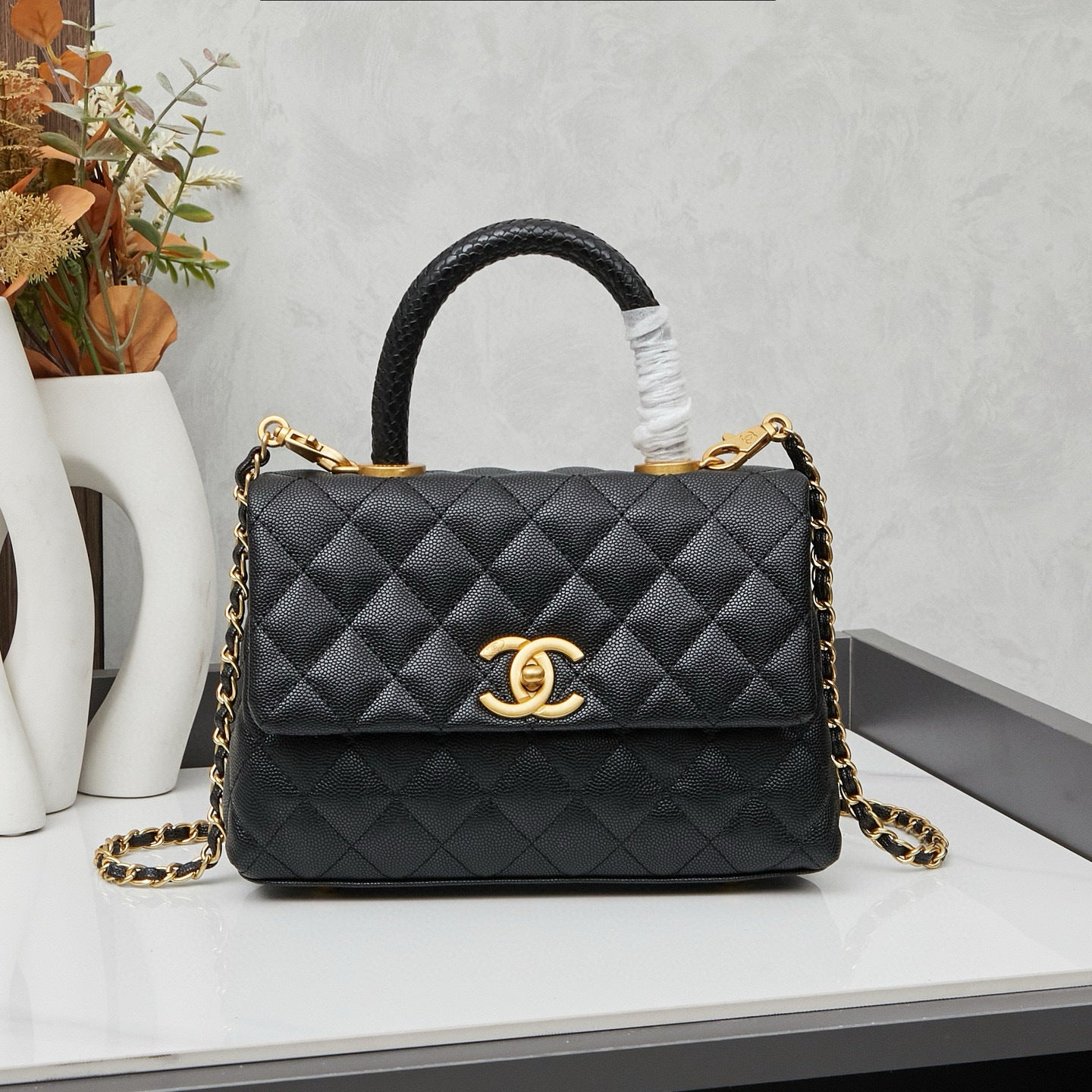 Chanel Coco Handle Bag – Authentic Quilted Leather Luxury Top Handle Handbag