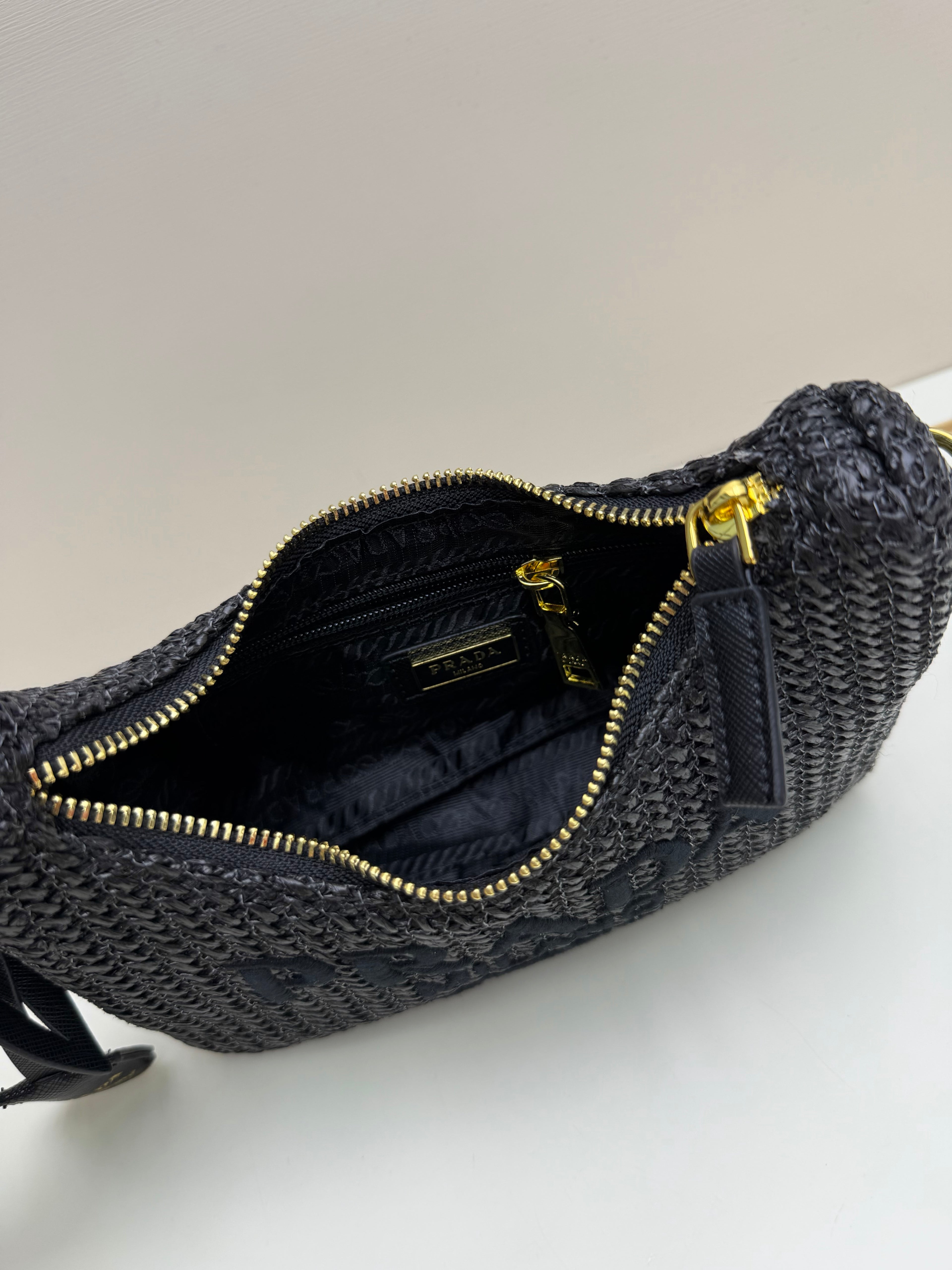 Prada Arqué Shoulder Bag – Authentic Brushed Leather Luxury Designer Handbag