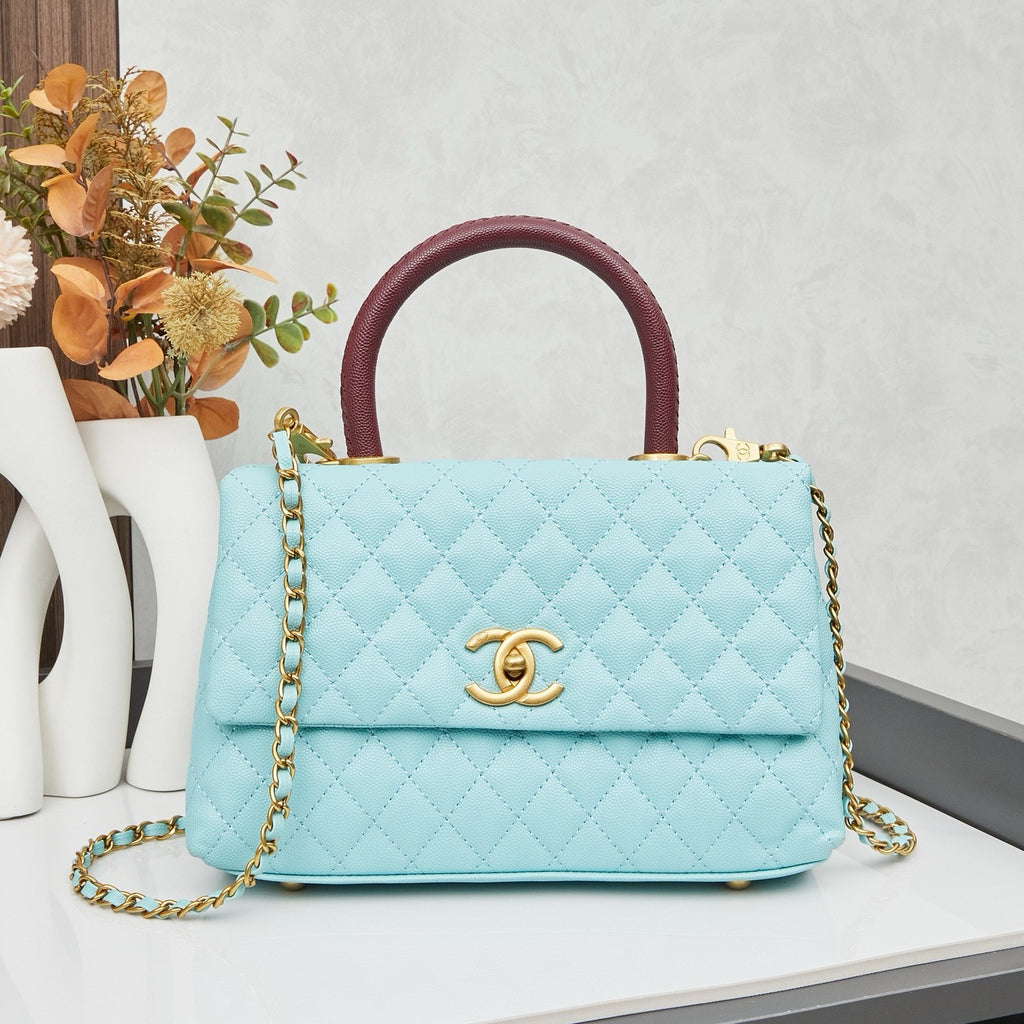 Chanel Coco Handle Bag – Authentic Quilted Leather Luxury Top Handle Handbag