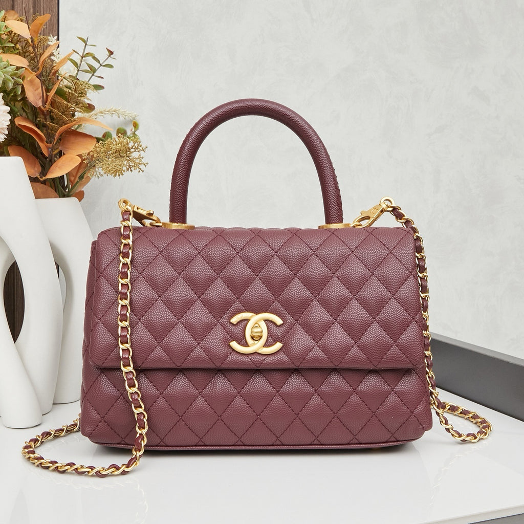 Chanel Coco Handle Bag – Authentic Quilted Leather Luxury Top Handle Handbag