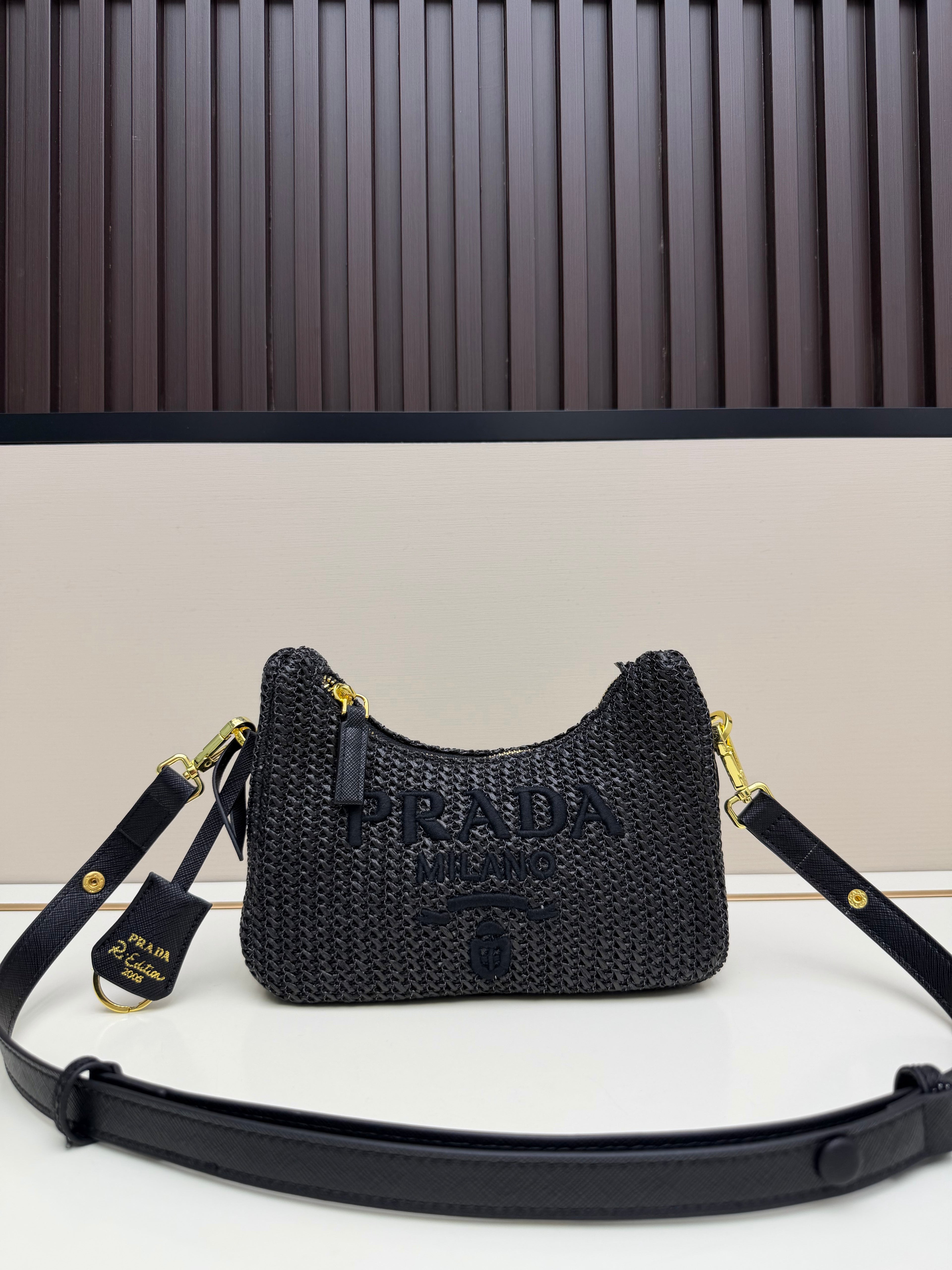 Prada Arqué Shoulder Bag – Authentic Brushed Leather Luxury Designer Handbag