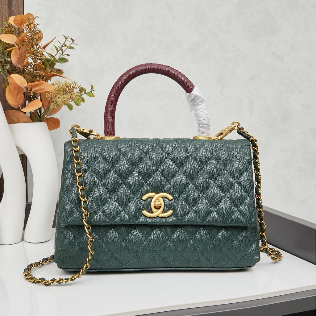 Chanel Coco Handle Bag – Authentic Quilted Leather Luxury Top Handle Handbag