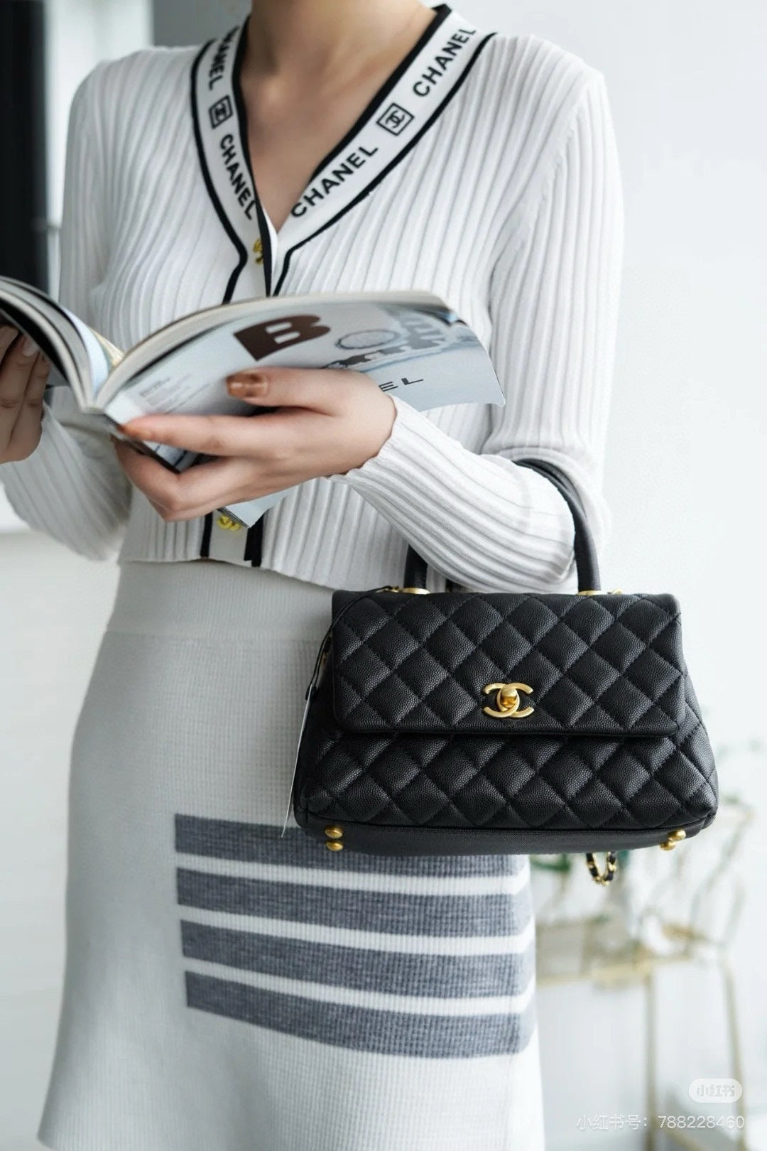 Chanel Coco Handle Bag – Authentic Quilted Leather Luxury Top Handle Handbag
