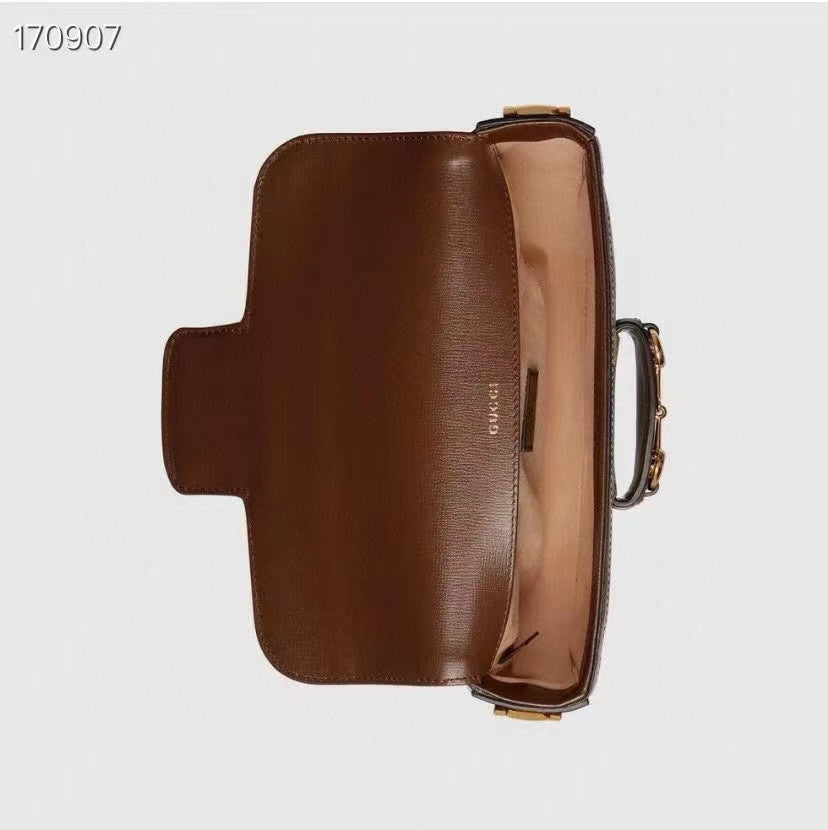 Gucci GG Monogram Canvas Horsebit Chain Shoulder Bag