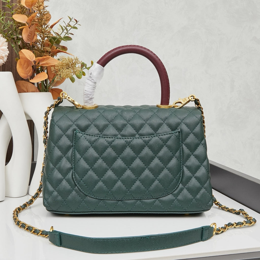 Chanel Coco Handle Bag – Authentic Quilted Leather Luxury Top Handle Handbag
