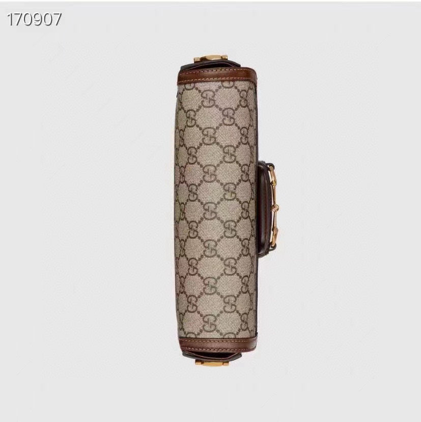 Gucci GG Monogram Canvas Horsebit Chain Shoulder Bag