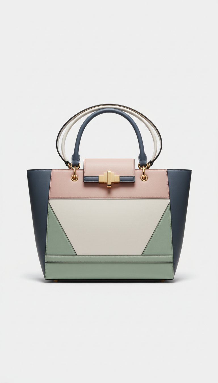Structured Tote in Polished Stone